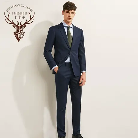 十米布意式新款男士西服套装商务修身职业正装结婚伴郎礼服西装男商品大图
