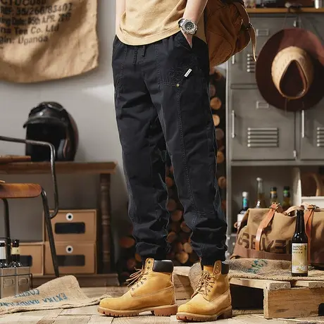 Modi Nick/摩帝尼克复古工装裤裤子男款休闲工装裤纯色百搭宽松男商品大图