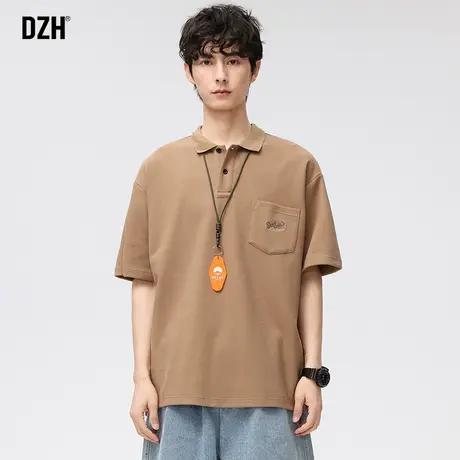 男士痞帅重磅polo衫男短袖潮牌潮流翻领t恤夏季男装半袖宽松上衣商品大图
