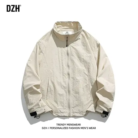 男生立领薄外套男春秋季百搭潮高级感运动夹克男装2023新款教练服商品大图