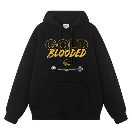 秀洛库里同款连帽卫衣男士秋冬加绒美式篮球休闲上衣加绒潮牌外套商品大图