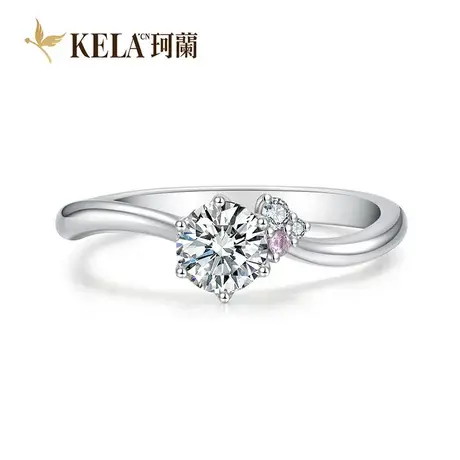 【满天星】珂兰 白18K金钻石戒指女显钻群镶求婚结婚钻戒 守望P图片