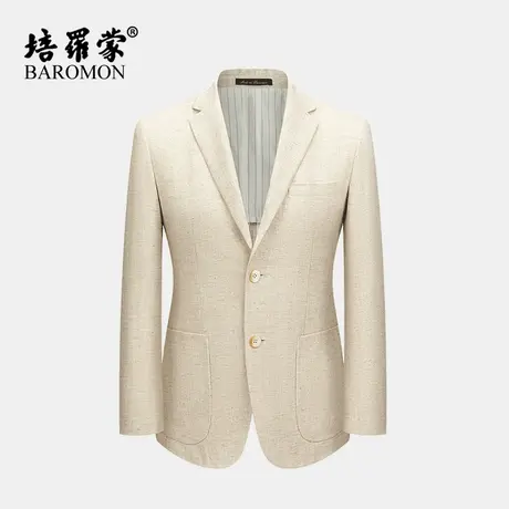 【亚麻男士西装】培罗蒙2024春季新款休闲西装薄款单西外套棉西服商品大图
