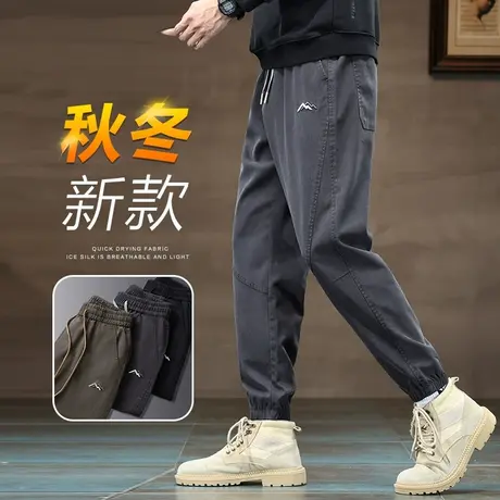 男款秋季美式高街宽松束脚休闲长裤子秋冬款男生潮牌痞帅小脚工装商品大图