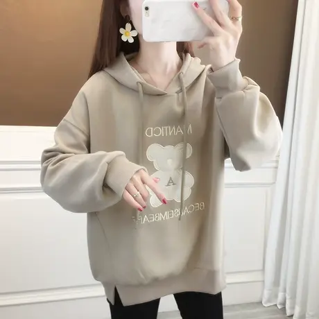 早秋装连帽卫衣女2023新款爆款宽松外套春秋款减龄洋气设计感上衣图片