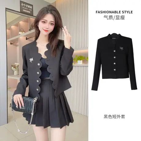 乡美媚小西装外套女小个子休闲2023年新款秋装气质高级感上衣商品大图