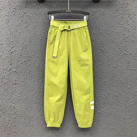 欧货高腰显瘦束脚直筒休闲裤欧货女2023春夏新款洋气小脚哈伦裤潮图片