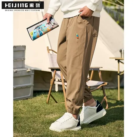 黑劲大码男款长裤夏季宽松休闲加肥加大新款200斤胖哥潮流束脚裤商品大图