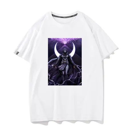 秀洛漫威电影周边月光骑士T恤夏季短袖宽松纯棉潮流圆领体恤打底商品大图