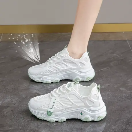 网鞋女透气网面小白鞋2025新款夏季老爹鞋单网不臭脚薄款运动鞋子图片