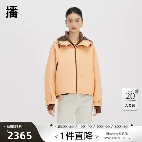 播90绒短款羽绒服女商场同款小个子防寒保暖连帽外套冬BDQ4RD0874商品大图