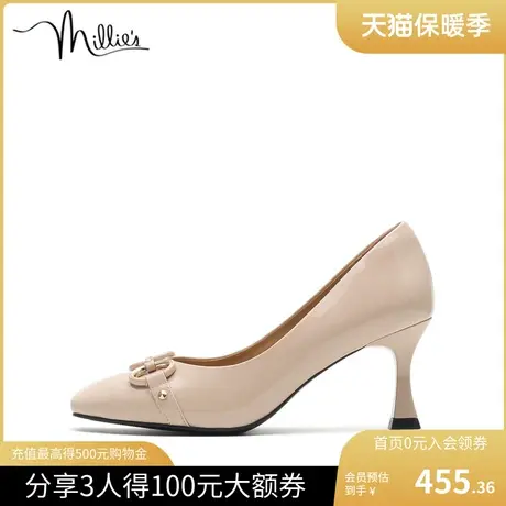 millie's/妙丽时尚复古通勤气质小个子细跟高跟鞋女单鞋SEL13AQ2商品大图