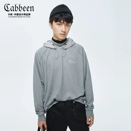 【清仓2件159元】卡宾男装连帽长袖卫衣灰色拼接运商品大图