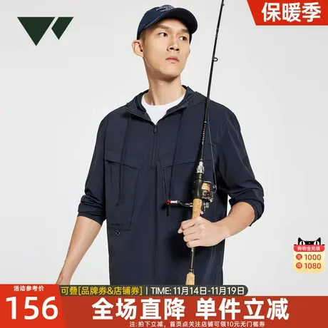 七匹狼狼族部落长袖套头茄克亲水吸湿新款透气时尚工装外套夹克男图片