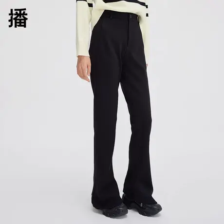 播微喇休闲裤女2023秋冬新款高腰显瘦韩版修身直筒长裤DDQ4KD5438商品大图