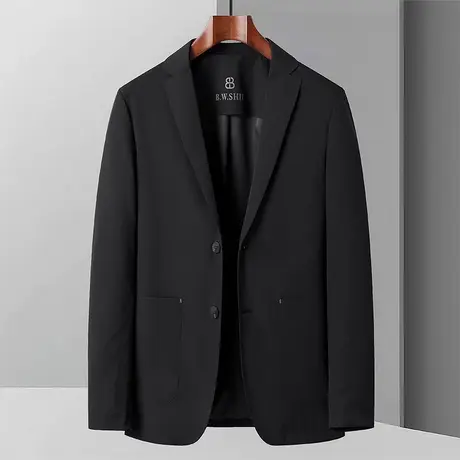 休闲西装男士外套修身韩版潮流帅气春秋季黑色帅气小西服上衣单件商品大图