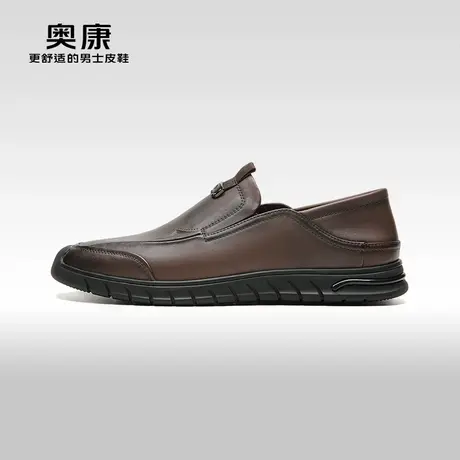 x【门店发货】AOKANG奥康2024春季商务休闲真皮软底单鞋橡胶大底商品大图