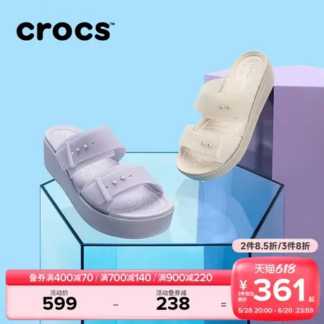 Crocs卡骆驰布鲁克林哑光低跟凉鞋户外露趾拖鞋女鞋沙滩鞋|210980图片