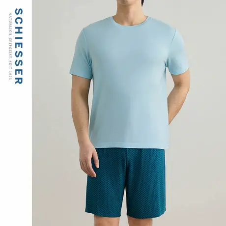 SCHIESSER舒雅男士柔软亲肤透气莫代尔圆领睡衣家居服套装22548H图片