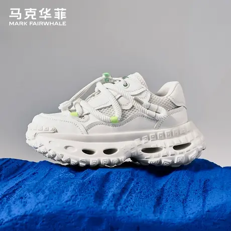 马克华菲官方旗舰店10cm内增高男鞋春季休闲一脚蹬情侣网面老爹鞋商品大图