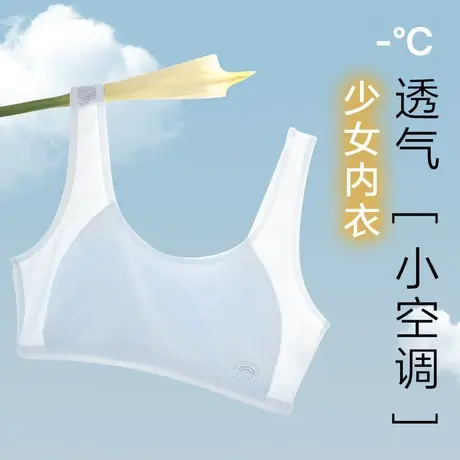女童发育期小背心青春期少女内衣夏季薄款女生抹胸桑蚕丝少女文胸图片