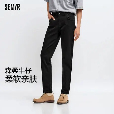 森柔牛仔|森马牛仔裤男2025春季男士新款复古修身小脚休闲长裤图片