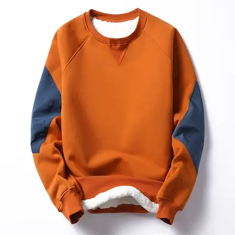 加绒卫衣男加厚2023年冬季青少年圆领打底衫学生潮流套头保暖衣服商品大图