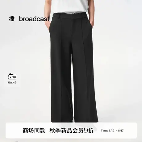 播商场同款百搭直筒阔腿休闲裤女25秋季新款宽松长裤BDS3KD3001图片