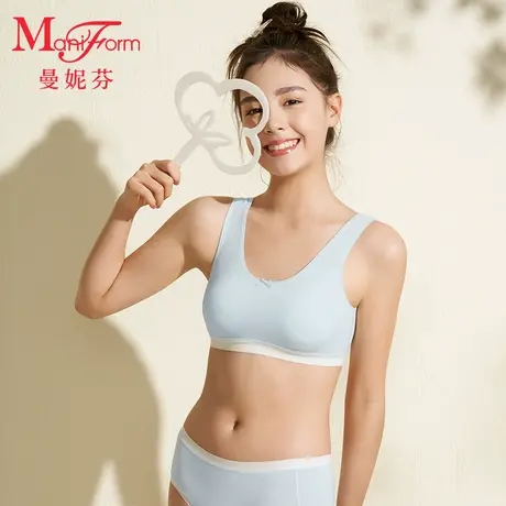 【二阶段】曼妮芬舒适宽肩带含圆杯垫短款背心少女内衣 20400432商品大图