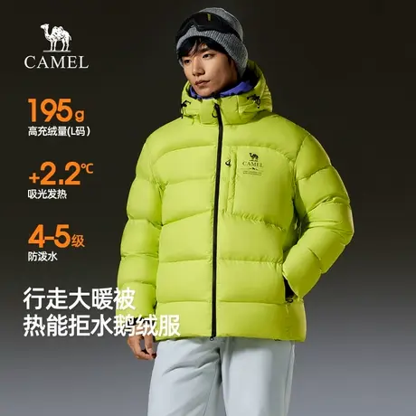 骆驼男装连帽羽绒服男冬季加厚2025新款防泼水面包服短款外套男图片