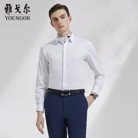 雅戈尔奥莱 男装商务休闲新款长袖衬衫棉100%青年衬衣男商品大图