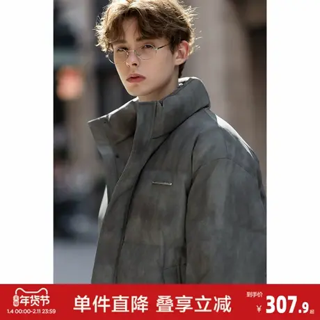 唐狮2026冬季短款羽绒服男士厚款立领小众设计感独特保暖鸭绒外套商品大图