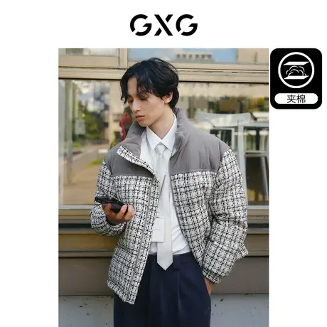 GXG男装 灯芯绒粗花拼接面料面包服棉服夹克外套 2023年冬季新品图片