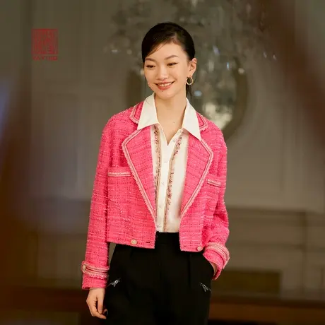 [红色小香风]EP雅莹高端系列 优雅摩登花呢外套 商场同款1230A商品大图