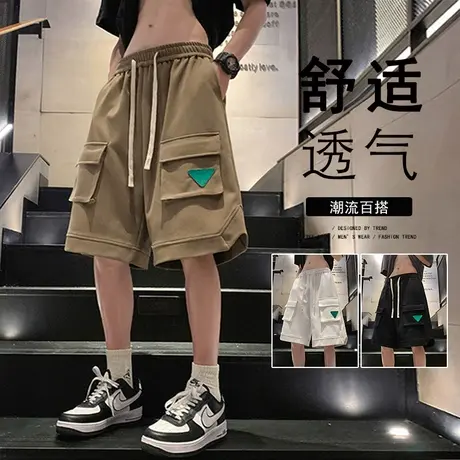 工装短裤男夏季薄款日系复古运动五分裤美式潮牌ins宽松休闲裤子5商品大图