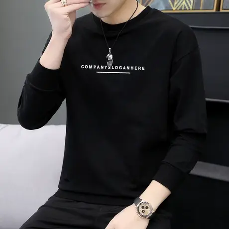 卫衣男宽松潮流百搭秋季长袖t恤无帽衫男装外套潮牌休闲套头上衣商品大图