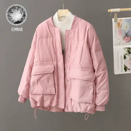 超好看面包羽绒服女休闲款2024冬季新款韩版宽松90白鸭绒加厚外套商品大图