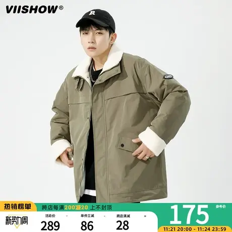 VIISHOW羊羔绒外套冬季潮流抓绒衣服宽松男休闲百搭保暖棉衣棉服商品大图