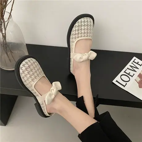 包头半拖鞋女2024年夏季新款网纱透气平底百搭仙女风一字凉拖ins商品大图