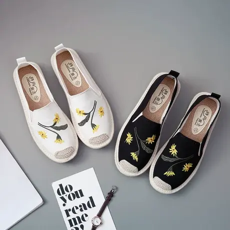 2020春夏街拍帆布鞋女平底渔夫鞋ulzzang百搭原宿学生韩版小白鞋商品大图