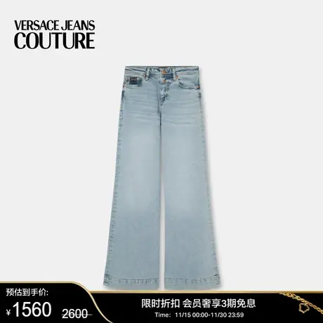 【甄选折扣】VERSACE JEANS COUTURE 女士刺绣 Logo 阔腿牛仔裤商品大图