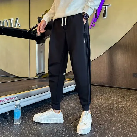 休闲裤男秋冬2023潮牌潮流个性印花字母运动长裤宽松束脚哈伦卫裤商品大图