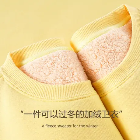 羊羔绒卫衣女2023年新款爆款秋冬圆领加绒加厚小个子外套超厚上衣图片