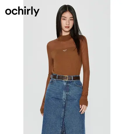 【品牌甄选】欧时力100%超细美丽诺羊毛软糯轻量感毛衣女2023新秋商品大图