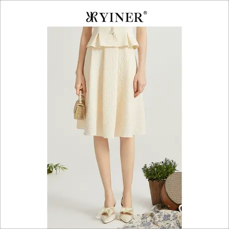 YINER音儿女装夏季法式小众设计a子裙高腰显瘦半身裙图片