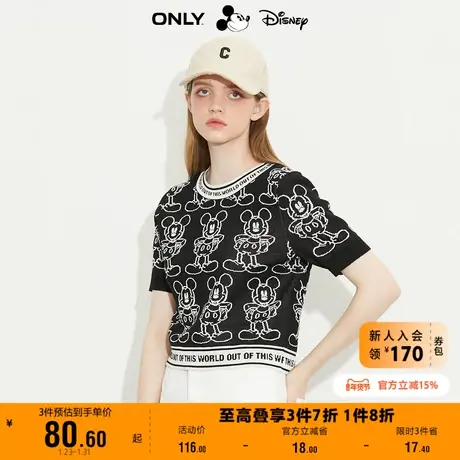 【上新】ONLY奥莱夏季迪士尼米奇DISNEY联名款短袖针织衫女商品大图