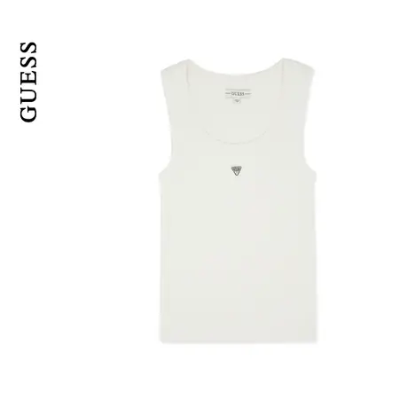 【38上新季】GUESS24年新款春季女士纯色金属logo百搭罗纹背心图片