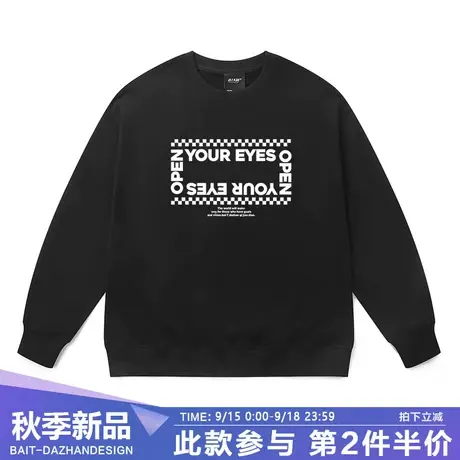 街头潮酷字母印花情侣卫衣初秋新款欧美慵懒风宽松胖子百搭上衣棉商品大图