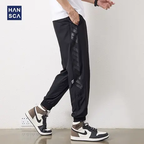 汉斯卡冰丝休闲裤男夏季薄款宽松束脚潮流运动青少年大码速干裤子商品大图