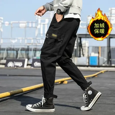美式重磅复古工装裤子男秋冬款宽松直筒潮牌加绒加厚休闲裤男冬季商品大图